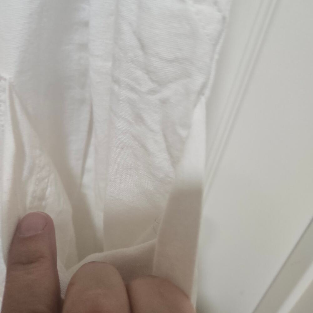 White Linen Cargo Pants Cropped Utility – Size 12 - Picture 12 of 14